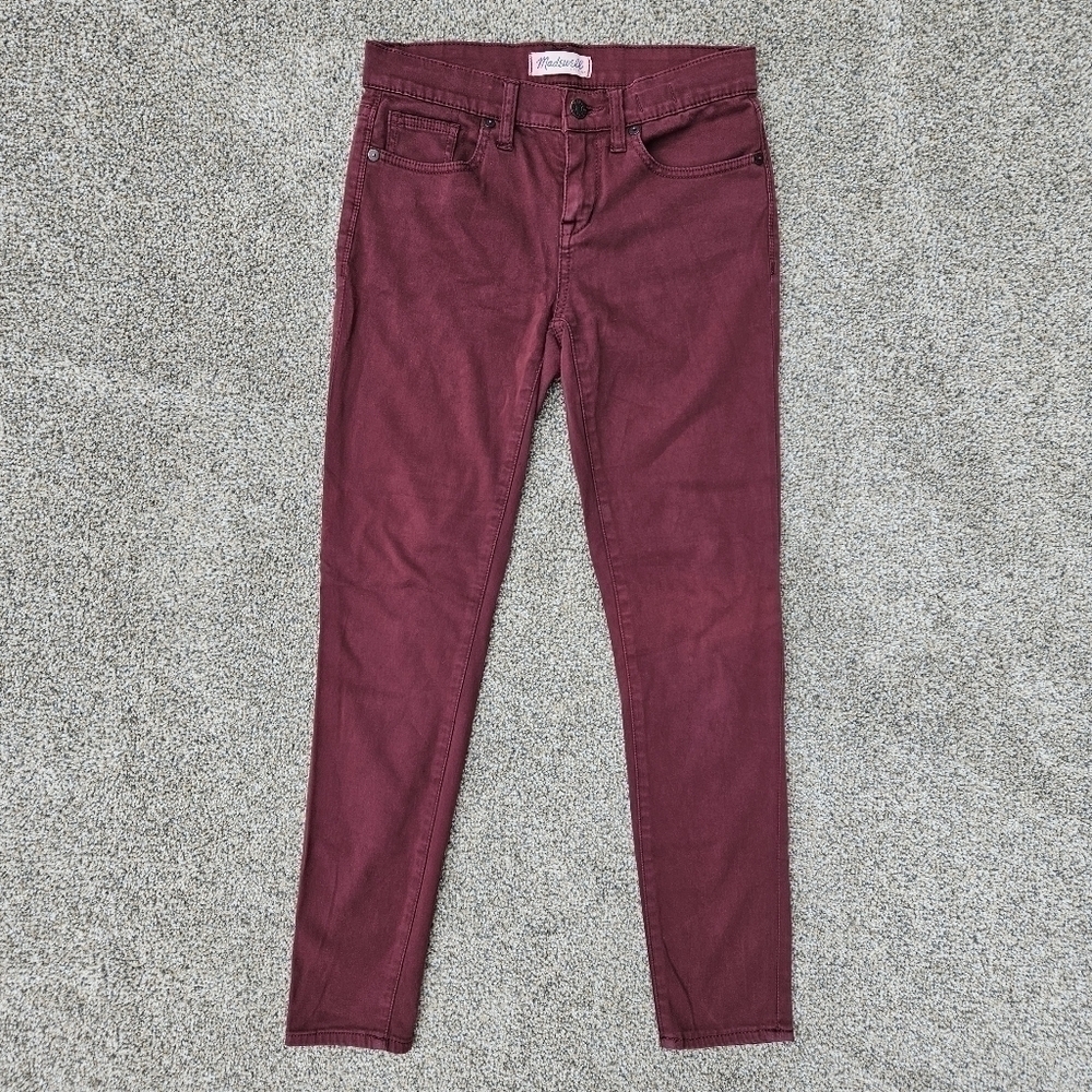 Madewell 9" High Riser Skinny Skinny Jeans Garment Dyed Berry Rinse Stretch 26